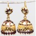 Earrings Enamel Jhumki Dangle Sterling Silver 925 Onyx Bead Traditional E289